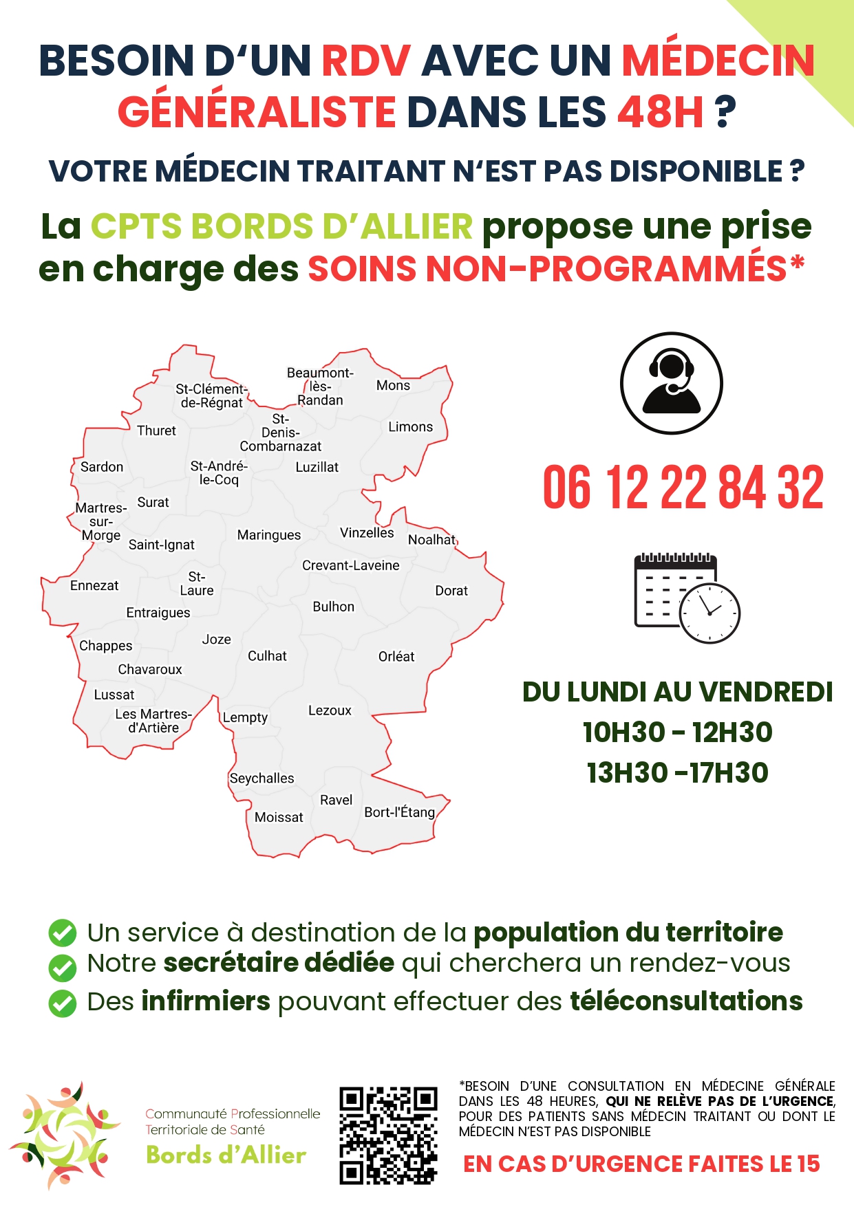 Soins Non Programmés - Trouver un rendez-vous avec médecin généraliste dans les 48h